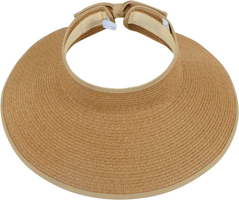 Simplicity Women's UPF 50+ Wide Brim Roll-up Straw Sun Hat Sun Visor