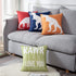 Emvency Set of 4 Throw Pillow Covers Dinosaur Tyrannosaurus in Rawr Brachiosaurus Red Navy Blue Prehistoric Paleontologist Decorative Pillow Cases Boys Room Home Decor Square 16x16 Inches Pillowcases