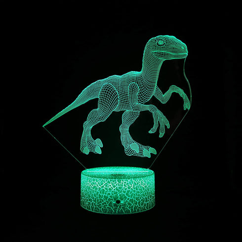 4 Pcs 3D Dinosaur Night Light, DDD LAMP Led Illusion Lamp 16 Color Change Remote Control Lights for Bed Living Room Kids Girls Boys Xmas 1666