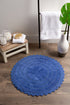 DII Crochet Collection Reversible Bath Mat, Round, 27.5" Diameter, Blueberry