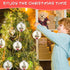 Clear Christmas Plastic Ornament Ball Transparent Fillable Sphere Light Bulb Ornament with Rope and Removable Metal Cap Christmas Hanging Ornaments for Christmas Tree Decor (Gold, 12)
