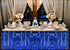 Treasures Gifted Solid Metallic Royal Blue Table Skirt Pack of 2 Shiny Table Fringe for Christmas Unicorn Shark Birthday Graduation Disco Baby Shower New Years Eve Party Decorations