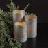 Lavish Home 80-FC1003 Flameless LED Powered Pillar Candles with Remote (Set of 3), Silver Metallic