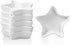 Star Soy Sauce Dish - Delling Dipping Bowls/Dish, Ceramic Dipping Sauce Cups for Soy Sauce, Sushi Sauce, Condiment, BBQ, Small Pinch Bowls, Set of 6, White, 1.2 Oz