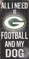 Fan Creations 878460038648 Green Bay Packers Wood Sign - Football and Dog 6x12, Navy, 6" x 12" (8.7846E+11)