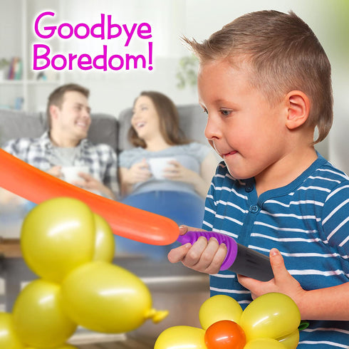 100 Twisting Balloons with Hand Pump- double action pump for sculpting balloon animals. Premium balloons.
