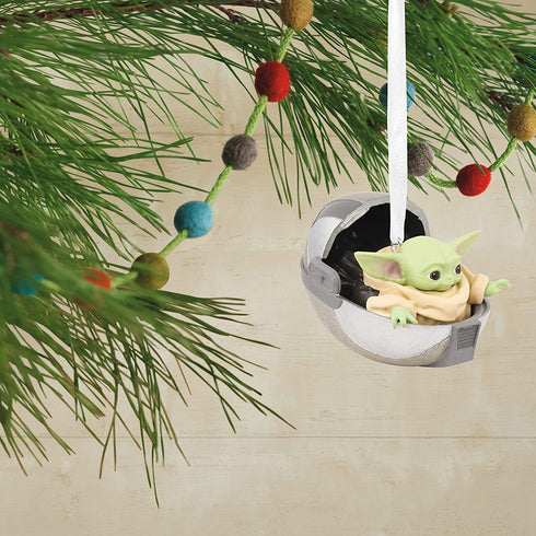 Hallmark Star Wars: The Mandalorian The Child in Hovering Pram Christmas Ornament, Multicolor