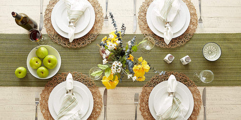 DII Variegated Tabletop Collection, Table Runner3x72, Olive Green