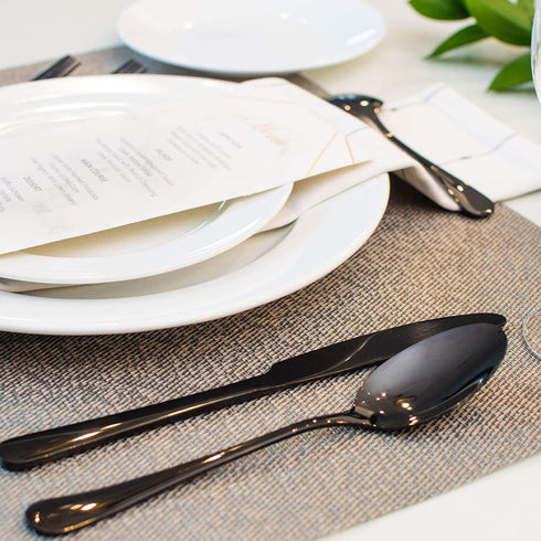 Tribal Cooking Black Flatware serving set - Stainless Steel Silverware Set - 20 Piece - Cutlery Set - Silverware Set Service for 4 - Knives, Fork and Spoon - Dishwasher Safe - Stunning Polished Finish