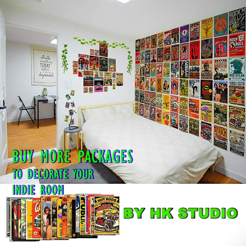 HK Studio Vintage Car Posters - Easy Peel and Stick Indie Posters for Room Aesthetic 90s - Retro Car Poster for Wall Collage Kit 7.8"x11.8" Pack 12
