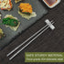 Metal Chopsticks Reusable 5 Pairs Stainless Steel Chopsticks Dishwasher Safe Square Lightweight Non-Slip Chop Sticks Gift Set (Silver)