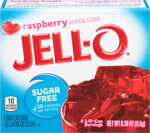 Jell-O Raspberry Sugar-Free Gelatin Mix (0.3 oz Box)