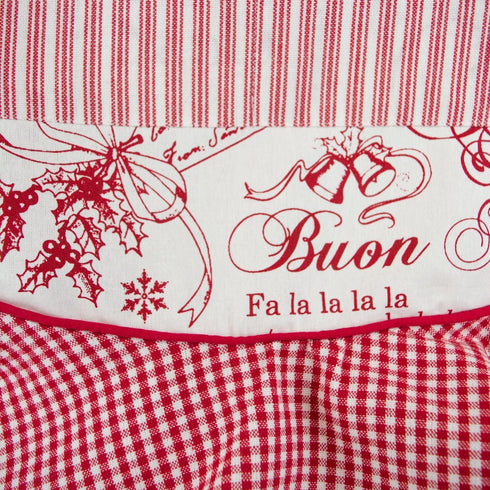 DII Kitchen Ruffled Holiday Apron, One Size, Joyeux Noel