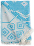 Cozy Maya | 100% Cotton Original Turkish Beach Towel (35" x 67") - Pre-Washed Peshtemal, Pool, Gym, Spa, Hammam, Bath Towel, Eco-Friendly (Blue)