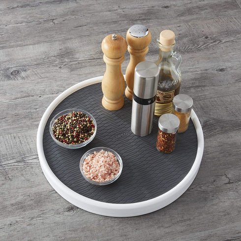 Copco Pro Non-Skid Pantry Cabinet Lazy Susan Turntable, 15-Inch, Charcoal