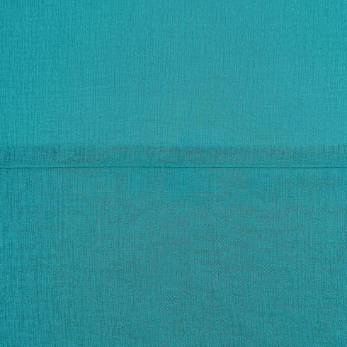 DWCN Turquoise Faux Linen Sheer Curtains - Grommet Voile Window Curtain Drapes for Bedroom Living Room 52 x 63 inch Length, Set of 2