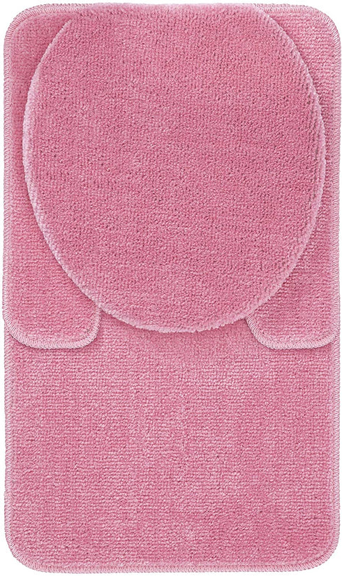 Ottomanson ECO Collection Bathroom Mat Set, 3 Pieces, 18" x 30", Pink