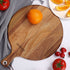 Silkceram Acacia Wood Pizza Peel, Round 12 Inch Wooden Cutting Boards, Cheese Paddle Board, Bread and Crackers Platter Serving Board 16"x12"x0.5"