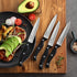 McCook MC55 Steak Knives - 8 Pieces Full Tang Serrated Stainless Steel Steak Knife Set, Black