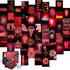 KOLL DECOR Red Aesthetic Room Decor Wall Collage Aesthetic - 50 Set 4''x6'' Prints Neon Dark Red photo Wall Collage Kit Decoration Pictures for Teen Girls Academia Bedroom Posters