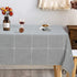 Cotton Linen Tablecloth, Lattice Embroidery Table Cloth, Farmhouse Checkered Fringed Tassel Tablecloths, Wrinkle Free Table Cover for Kitchen Dinning Picnic Party, Grey, Rectangle 54 x 120 inch