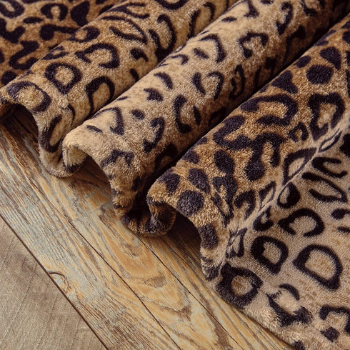 softan Leopard Print Flannel Blanket Lightweight Super Soft Ultra Luxurious Plush Fleece Blankets (Leopard, Throw(50"×60"))