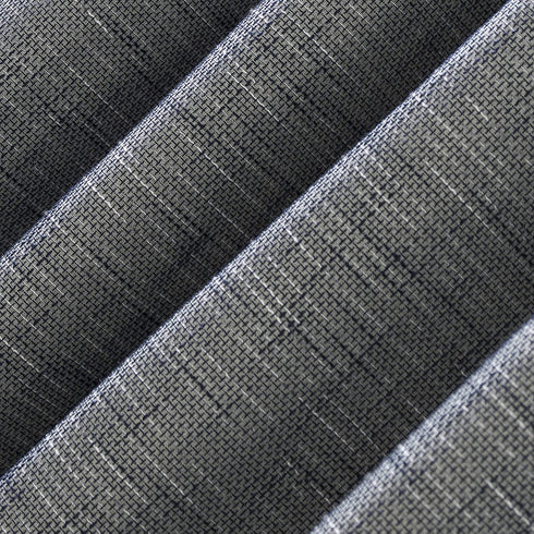 Sun Zero Brooks Burlap Weave Thermal Extreme 100% Blackout Grommet Curtain Panel, 52 in x 84 in, Navy/Denim Blue