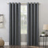 Sun Zero Brooks Burlap Weave Thermal Extreme 100% Blackout Grommet Curtain Panel, 52 in x 84 in, Navy/Denim Blue