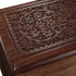 Reminded Rosewood Hand-Carved Floral Urn Box - Cremation Memorial with Velvet Bag - Medium