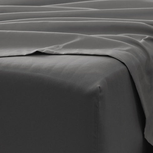 Linen Market Ultra Soft Easy Care Microfiber 16" Deep Pocket Basic 4 Piece Bed Sheet Set with Pillowcases, Gray, King