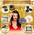 Partyville Photo booth Props - Real Gold Glitter Pre Assembled 23 Pcs Wedding Photo Booth Props - Customizable Birthday Photo Booth Props Selfie Frame & Foil Backdrop Roaring 20s Photo Booth Props