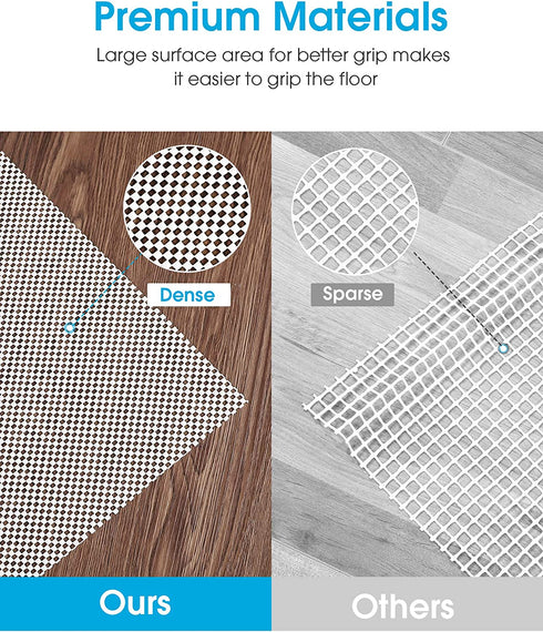 Puroma Non-Slip Area Rug Pad, 5 x 7 Ft Extra Thick Rug Pads Protective Cushioning Pad for Hardwood Floors, White