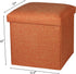 NISUNS OT01 Linen Folding Storage Ottoman Cube Footrest Seat, 12 X 12 X 12 Inches (Linen Orange)
