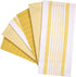 Premium Kitchen Towels (20?x 28?, 6 Pack) Large Cotton Kitchen Hand Towels Striped Flat & Terry Towel Highly Absorbent Tea Towels Set with Hanging Loop Yellow