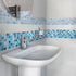 BEAUSTILE Decorative Tile Stickers Peel and Stick Backsplash Fire Retardant Tile Sheet (5pcs) (R ,N.Blue)
