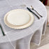 Monibana Plaid Farmhouse Gray Round Tablecloth 48 Inch Cotton Linen Heavy Weight Checkered Table Covers Cloths for Dining Room Kitchen Tabletop Decoration