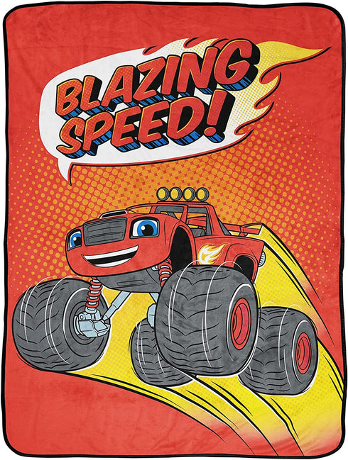Jay Franco Blaze and The Monster Machines Off to The Races Throw Blanket - Measures 46 x 60 inches, Kids Bedding - Fade Resistant Super Soft Fleece (Official Blaze Product)