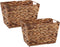 DII Hyacinth Collection Storage Baskets, Dark Brown, Medium Set, 2 Piece