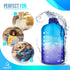 AQUAFIT 1 Gallon Water Bottle with Straw Motivational Water Bottle Big Water Bottle with Straw 1 Gallon Water Bottle Water Jug 1 Gallon Water Jug Water Bottle with Time Marker Daily Dark Blue