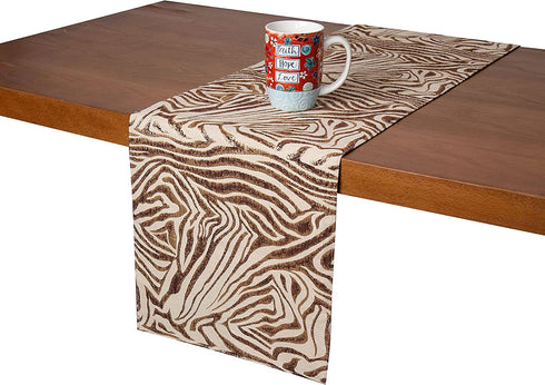 Zebra Home Dining Table Runners for Kitchen Table(Gold, 14"X72"/1PC)