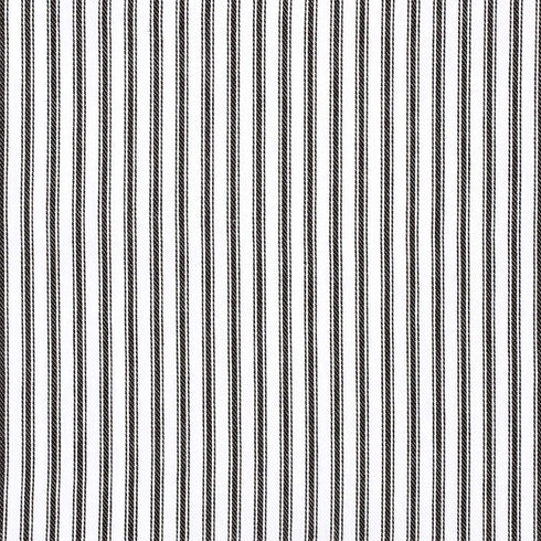 Cackleberry Home Black and White Ticking Stripe Woven Cotton Decorative Square Throw Pillow Case Covers 22 x 22 Inches, Set of 2