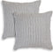 Cackleberry Home Black and White Ticking Stripe Woven Cotton Decorative Square Throw Pillow Case Covers 22 x 22 Inches, Set of 2