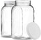 Paksh Novelty 1-Gallon Glass Jar Wide Mouth with Airtight Plastic Lid - USDA Approved BPA-Free Dishwasher Safe Large Mason Jar for Fermenting, Kombucha, Kefir, Storing and Canning Uses, Clear (2 Pack)