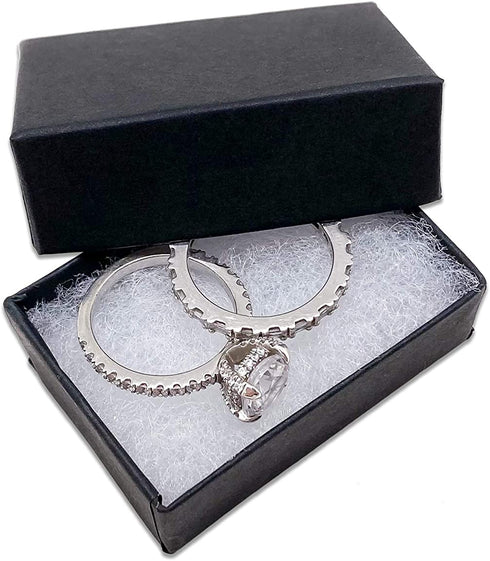 The Display Guys Cardboard Jewelry Boxes With Cotton 100 Pack Matte Black #10 (1 15/16" x 1 1/4" x 11/16")