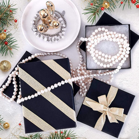 The Display Guys Cardboard Jewelry Boxes With Cotton 100 Pack Matte Black #10 (1 15/16" x 1 1/4" x 11/16")