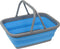 Southern Homewares Collapsible Silicone Market Shopping Basket Tote with Handles, Blue