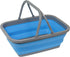 Southern Homewares Collapsible Silicone Market Shopping Basket Tote with Handles, Blue