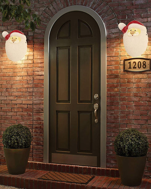 Besti Santa Porch Light Cover Holiday and Christmas Decorations | Flexible, Weather-Resistant Acrylic | No Tools or Installation Required | Fits Standard Outdoor Lighting