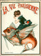 A SLICE IN TIME 1921 La Vie Parisienne Poisson d Avril Girl Riding Fish French Nouveau from a Magazine France Vintage Travel Advertisement Art Picture Poster Print. Measures 10 x 13.5 inches