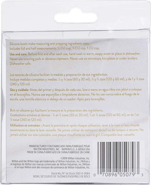 Wilton Stylish Silicone Prep Bowl Set, 3-Piece